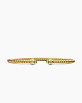 Classic Cablespira® Bracelet in 18K Yellow Gold with Peridot and Diamonds, 3mm